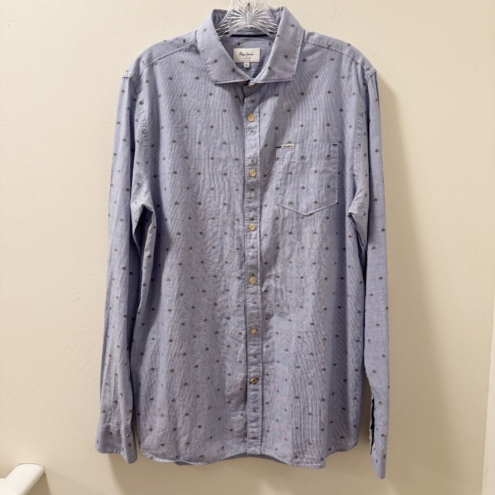 Pepe Jeans Floral Poplin Button Down Shirt - Size Medium